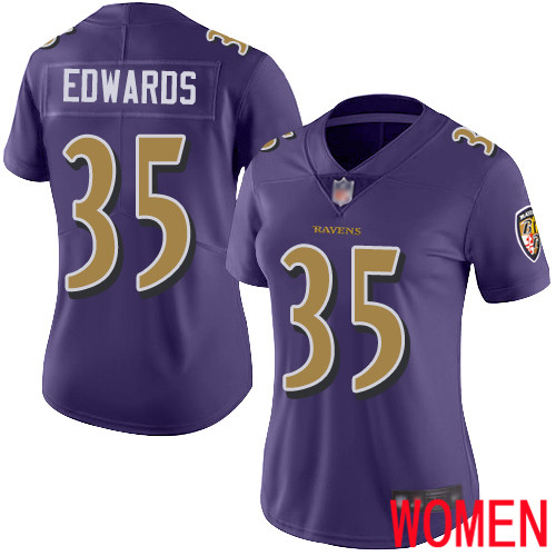 Baltimore Ravens Limited Purple Women Gus Edwards Jersey NFL Football #35 Rush Vapor Untouchable